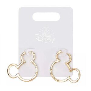 Disney Gold Mickey Mouse Hoop Earrings with Cubic Zirconia